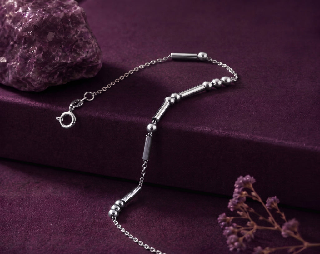 Morse code bracelet on a cable chain