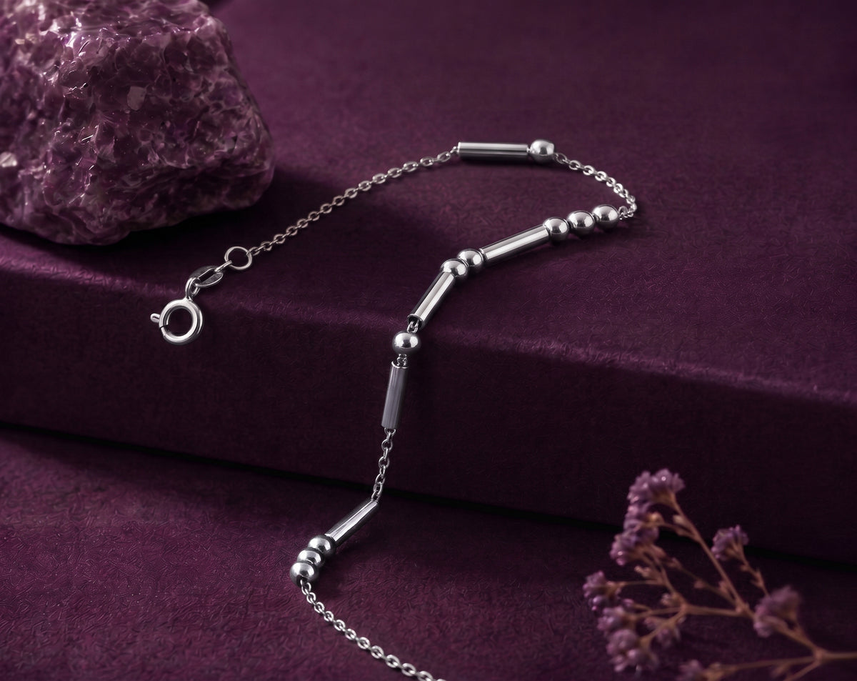 Morse code bracelet on a cable chain