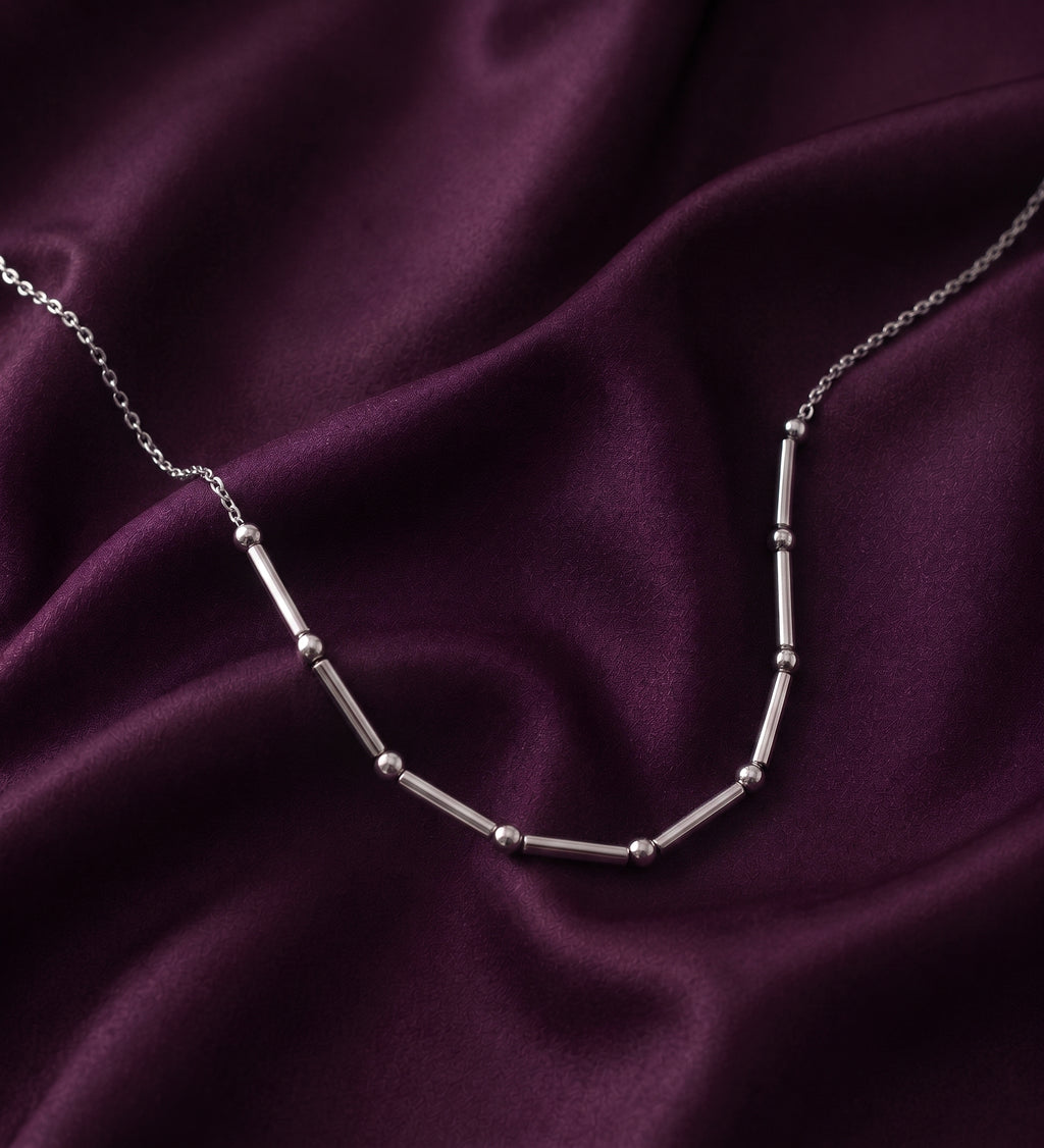 Morse code necklace on a cable chain