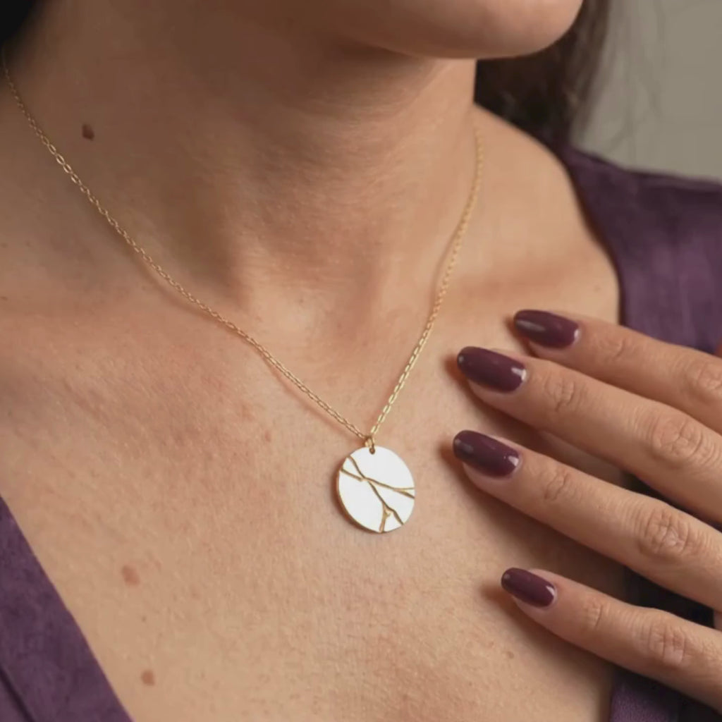 Kintsugi Disc Necklace